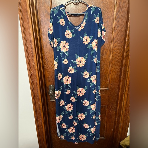 Lularoe blue flower maxi dress size XL - Picture 1 of 1